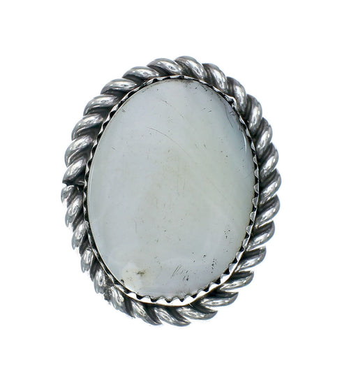 Mother of Pearl Navajo Sterling Silver Ring Size 7-1/2 SN20239